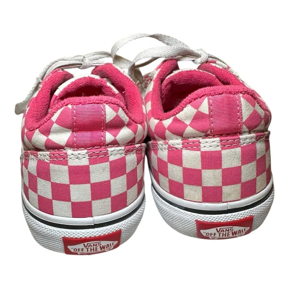 Vans Pink White Checkerboard Skate Sneakers Low‎ Top Women's Size 4